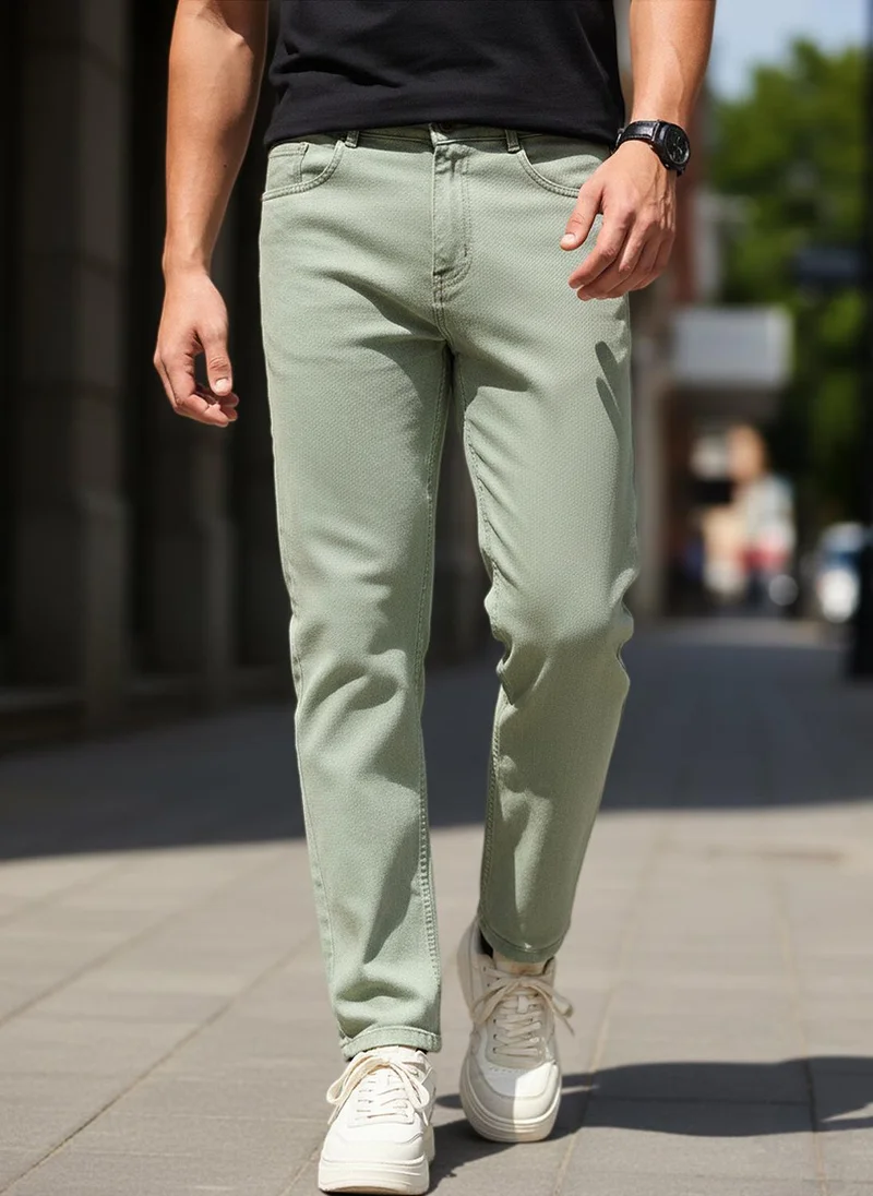 أوربانو فاشن Urbano Fashion Men's Ice Grey Regular Fit Heavy Washed Denim Jeans Stretchable